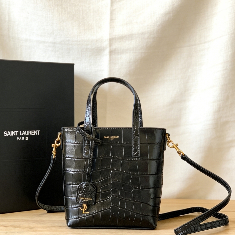 YSL Mini Shopping Tote in Black